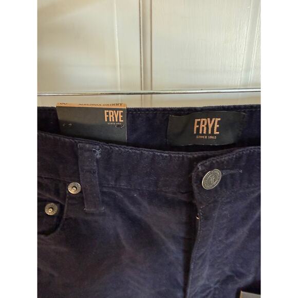 Frye Melissa Skinny High Rise Navy Blue Pants velvet NWT SIZE 30 - Picture 2 of 6